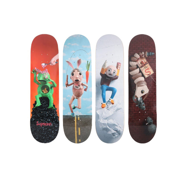 SUPREME MIKE HILL BRAINS & REGRETTER & RUNNER & SNAKE TRAP SKATEBOARD DECK SET