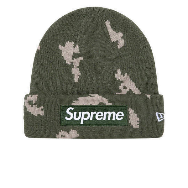 SUPREME NEW ERA BOX LOGO BEANIE OLIVE RUSSIAN CAMO FW21