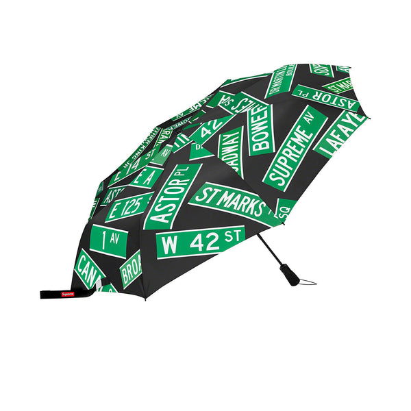 SHEDRAIN X SUPREME STREET SIGNS UMBRELLA BLACK SS21