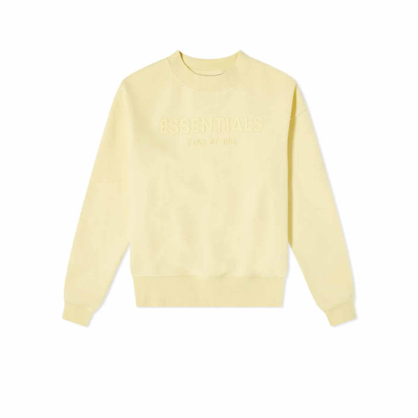 FEAR OF GOD ESSENTIALS KIDS PULLOVER CREWNECK LEMONADE SS21