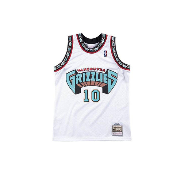 MITCHELL & NESS NBA HARDWOOD CLASSIC SWINGMAN VANCOUVER GRIZZLIES MIKE BIBBY HOME 1998-99 JERSEY WHITE