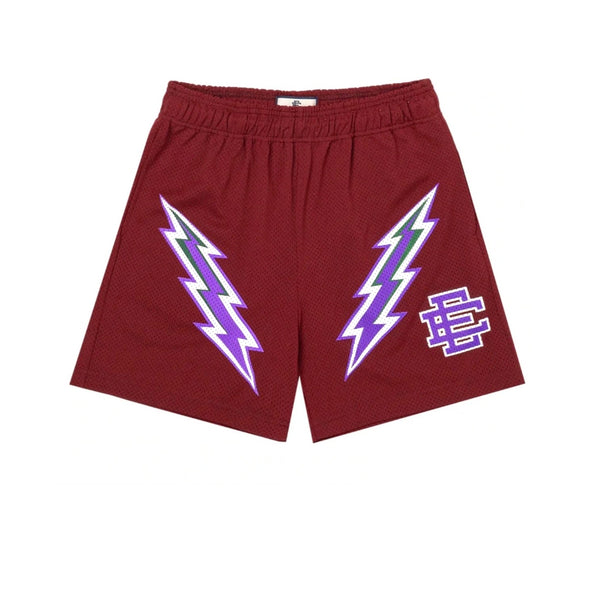 ERIC EMANUEL EE BASIC LIGHTNING BOLT SHORT MAROON PURPLE CARDINAL