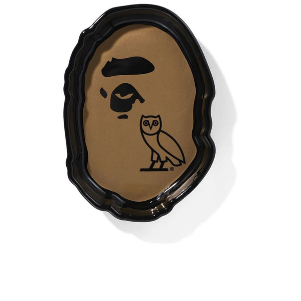 BAPE X OVO APE HEAD CIGAR ASHTRAY BLACK GOLD FW22