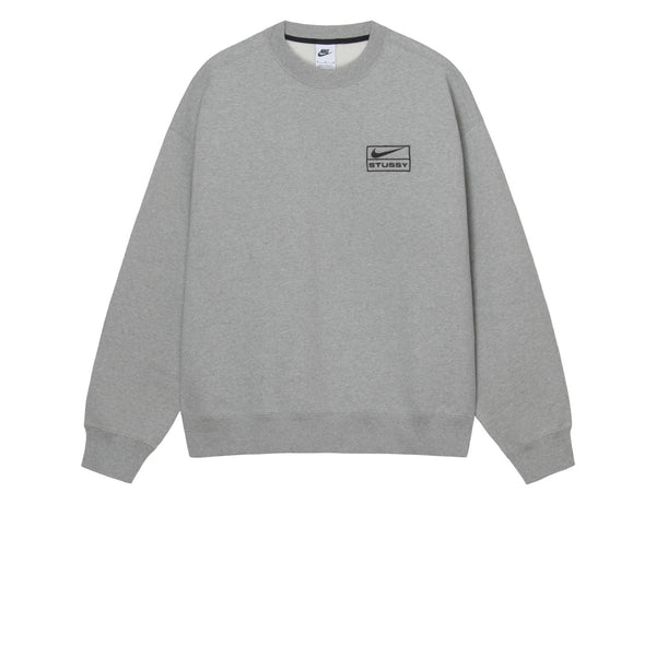 NIKE X STUSSY STONE WASH FLEECE CREW GRAY SS23