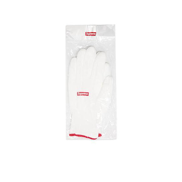 SUPREME RUBBERIZED GLOVES WHITE FW20