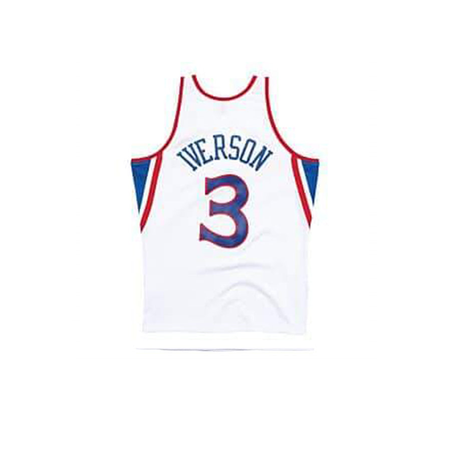 MITCHELL & NESS NBA HARDWOOD CLASSIC SWINGMAN PHILADELPHIA 76ERS ALLEN IVERSON HOME 1996-97 JERSEY WHITE