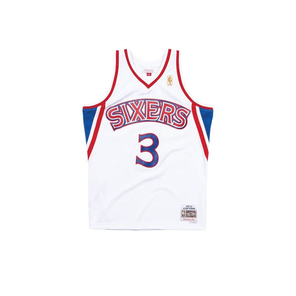 MITCHELL & NESS NBA HARDWOOD CLASSIC SWINGMAN PHILADELPHIA 76ERS ALLEN IVERSON HOME 1996-97 JERSEY WHITE