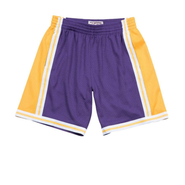 MITCHELL & NESS NBA HARDWOOD CLASSIC SWINGMAN LOS ANGELES LAKERS 1984-85 ROAD SHORTS PURPLE