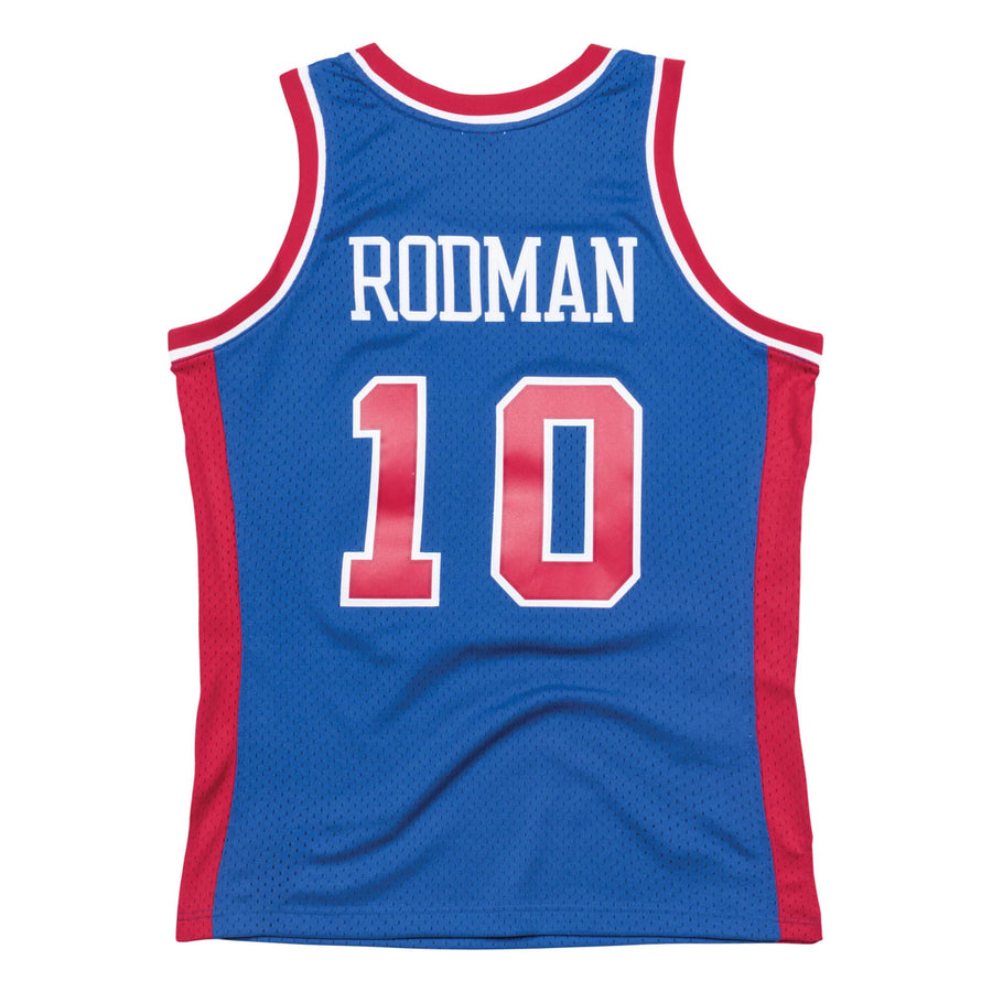 MITCHELL & NESS NBA HARDWOOD CLASSIC SWINGMAN DETROIT PISTONS DENNIS RODMAN ROAD 1988-89 JERSEY BLUE