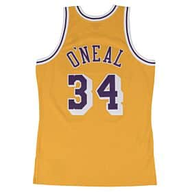 MITCHELL & NESS NBA HARDWOOD CLASSIC SWINGMAN LOS ANGELES LAKERS SHAQUILLE O'NEAL HOME 1996-97 JERSEY GOLD