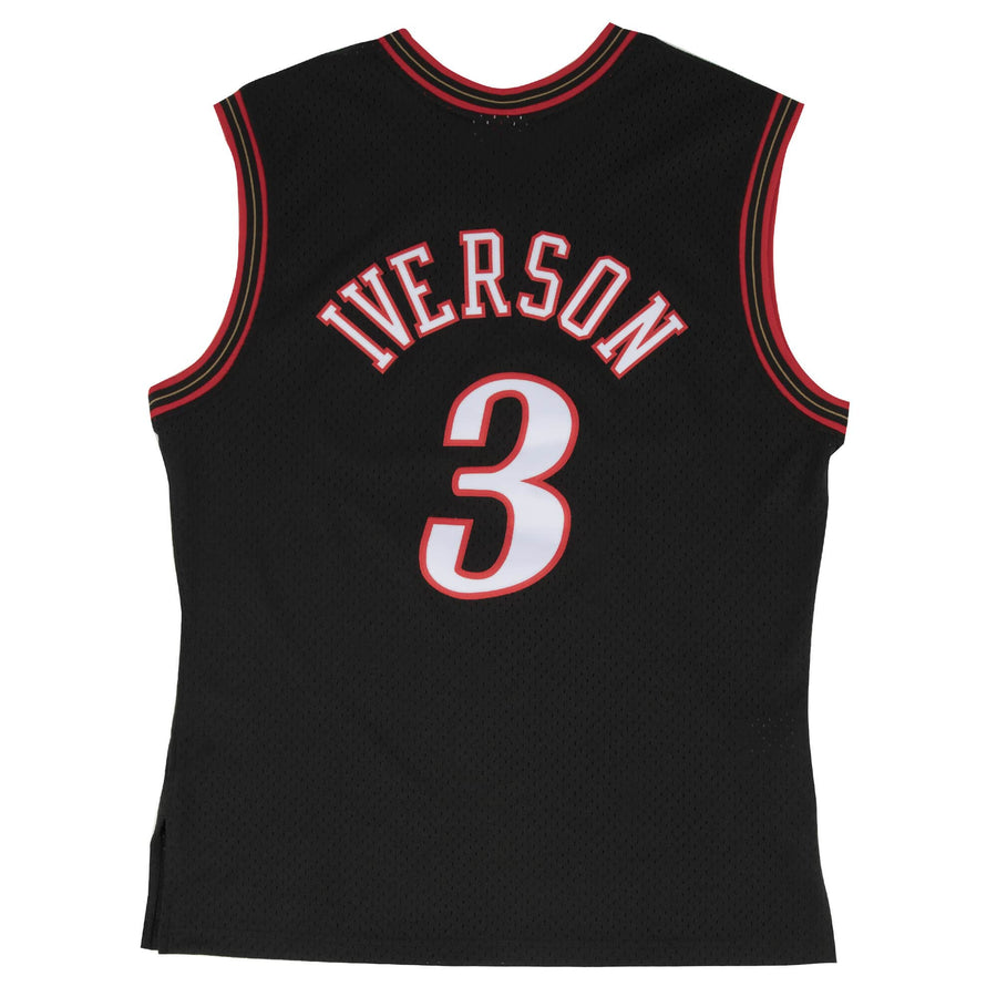 MITCHELL & NESS NBA HARDWOOD CLASSIC SWINGMAN PHILADELPHIA 76ERS ALLEN IVERSON ROAD 2000-01 JERSEY BLACK