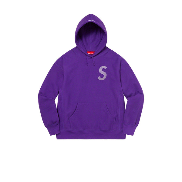 SWAROVSKI X SUPREME S LOGO HOODED SWEATSHIRT PURPLE SS21